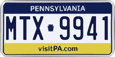 PA license plate MTX9941