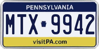 PA license plate MTX9942