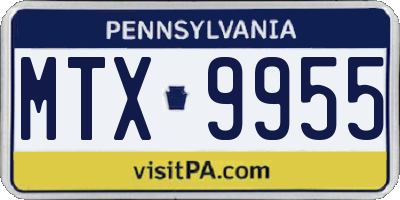 PA license plate MTX9955