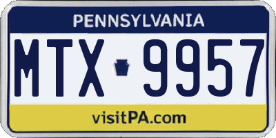 PA license plate MTX9957