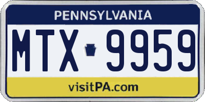 PA license plate MTX9959