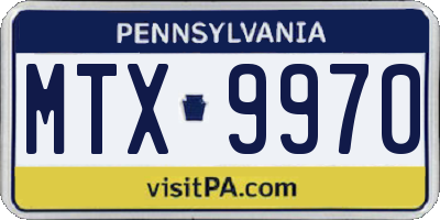 PA license plate MTX9970