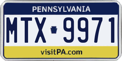 PA license plate MTX9971