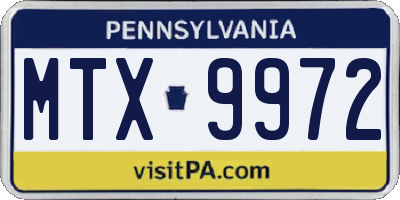 PA license plate MTX9972