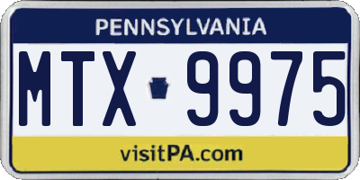 PA license plate MTX9975