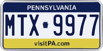 PA license plate MTX9977