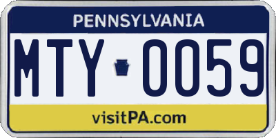 PA license plate MTY0059
