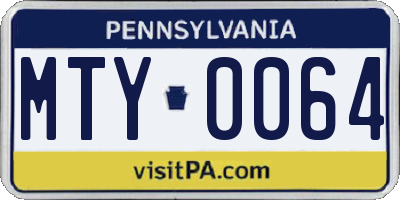 PA license plate MTY0064