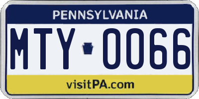 PA license plate MTY0066