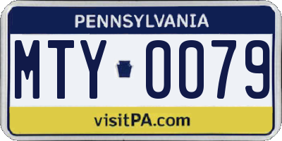 PA license plate MTY0079