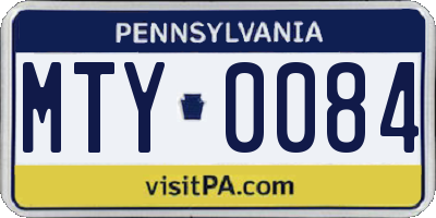 PA license plate MTY0084