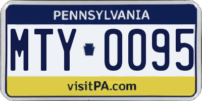 PA license plate MTY0095