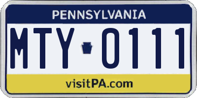PA license plate MTY0111