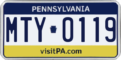 PA license plate MTY0119