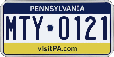 PA license plate MTY0121