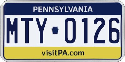 PA license plate MTY0126