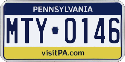 PA license plate MTY0146