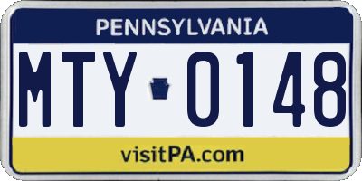 PA license plate MTY0148