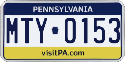 PA license plate MTY0153