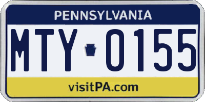 PA license plate MTY0155