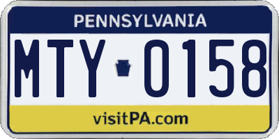 PA license plate MTY0158