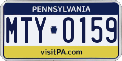 PA license plate MTY0159