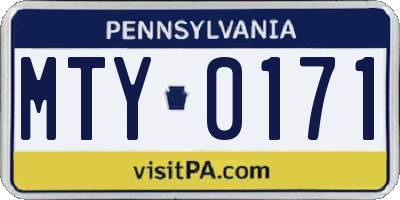PA license plate MTY0171