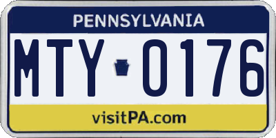 PA license plate MTY0176