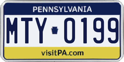 PA license plate MTY0199