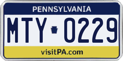 PA license plate MTY0229