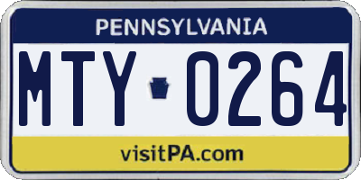 PA license plate MTY0264