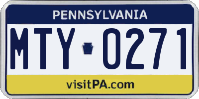 PA license plate MTY0271