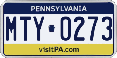 PA license plate MTY0273