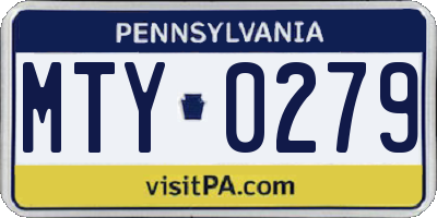 PA license plate MTY0279