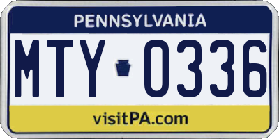 PA license plate MTY0336