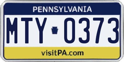 PA license plate MTY0373
