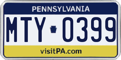 PA license plate MTY0399