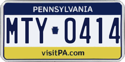 PA license plate MTY0414