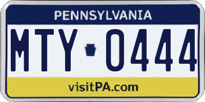 PA license plate MTY0444