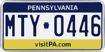 PA license plate MTY0446