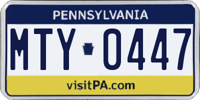 PA license plate MTY0447