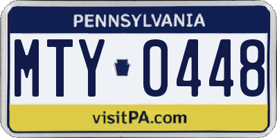 PA license plate MTY0448