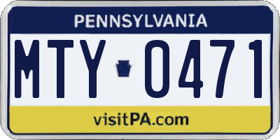 PA license plate MTY0471