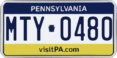 PA license plate MTY0480