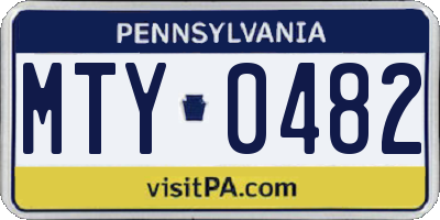 PA license plate MTY0482