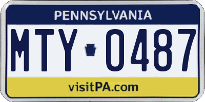 PA license plate MTY0487