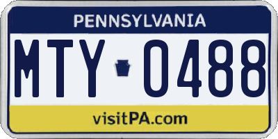 PA license plate MTY0488