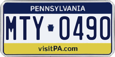 PA license plate MTY0490