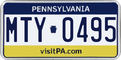 PA license plate MTY0495