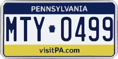 PA license plate MTY0499
